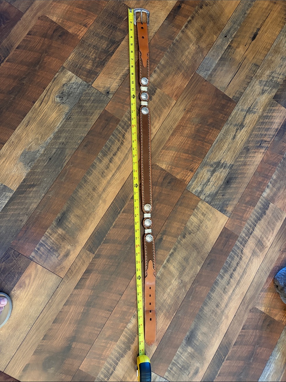 Brown Leather Western-Style Belt
